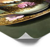 Niedliche Golden Retriever Welpe im Teacup Poster (Ecke)