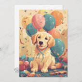 Niedliche Golden Retriever Welpenflatkarte Dankeskarte (Vorne/Hinten)