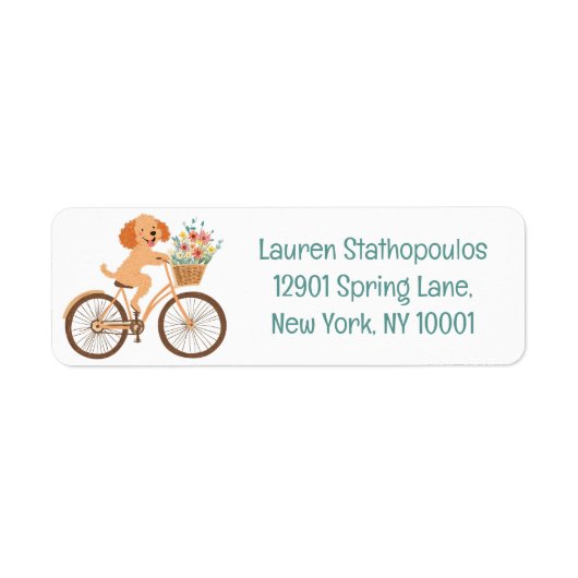 Niedliche Goldendoodle Dog Biking Spring Blumen (Vorne)