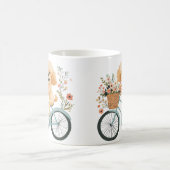 Niedliche Goldendoodle Dog Biking Spring Blumen Kaffeetasse (Mittel)