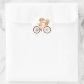 Niedliche Goldendoodle Dog Biking Spring Blumen Runder Aufkleber (Tasche)