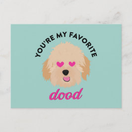Niedliche Goldendoodle-Valentintagskarte Feiertagspostkarte