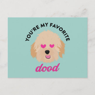 Niedliche Goldendoodle-Valentintagskarte Feiertagspostkarte