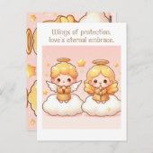 Niedliche goldene Engel Postkarte (Vorne/Hinten)