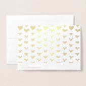 Niedliche goldene Herzmuster minimalistisch modern Folienkarte (Rückseite mit Umschlag)