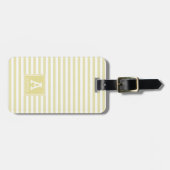 Niedliche Goldene Streifen Mit Monogramm Initialen Gepäckanhänger (Vorderseite horizontal)