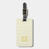 Niedliche Goldene Streifen Mit Monogramm Initialen Gepäckanhänger (Vorderseite vertikal)