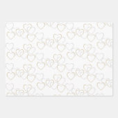 Niedliche goldene und silberne Herzklänge auf Weiß Geschenkpapier Set (Vorderseite 3)