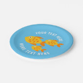 Niedliche Goldfischaquarium-Schüssel Kind Geburtst Pappteller (Schrägansicht)