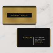 Niedliche Goldfolie u. schwarze Visitenkarte (Vorne/Hinten)