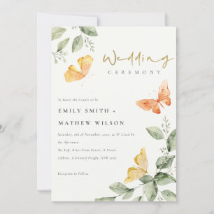 Niedliche Goldgärtnerblätter Hochzeiten Einladung
