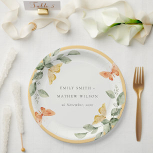 Niedliche Goldgärtnerblätter Hochzeiten Pappteller