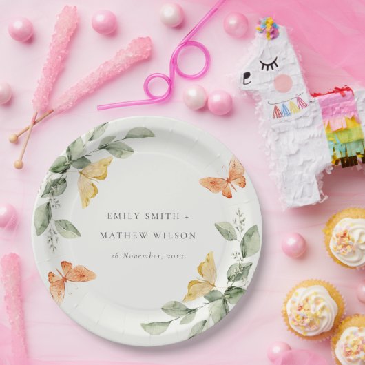 Niedliche Goldgärtnerblätter Hochzeiten Pappteller (Party)