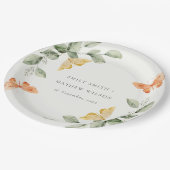 Niedliche Goldgärtnerblätter Hochzeiten Pappteller (Schrägansicht)