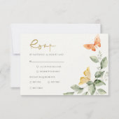 Niedliche Goldgärtnerblätter Hochzeiten RSVP Karte (Vorderseite)
