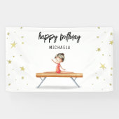 Niedliche Goldgymnastik-Bilanz Geburtstag Banner (Horizontal)