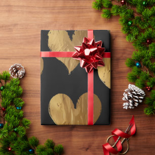 Niedliche Goldherzen Geschenkpapier
