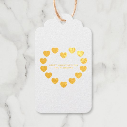 Niedliche Goldherzen, moderner Valentinstag Geschenkanhänger (Vorderseite)