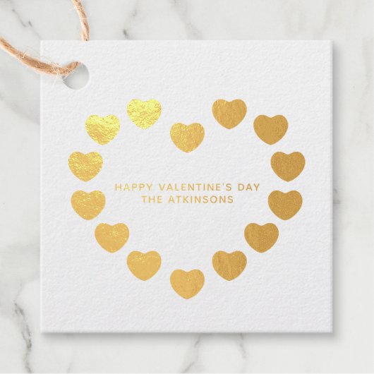 Niedliche Goldherzen, moderner Valentinstag Geschenkanhänger (Vorderseite)