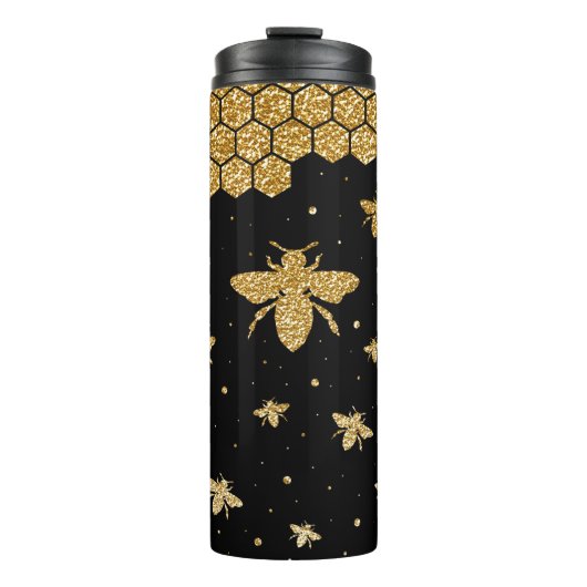 Niedliche Goldhonigbiene Thermosbecher (Vorderseite)