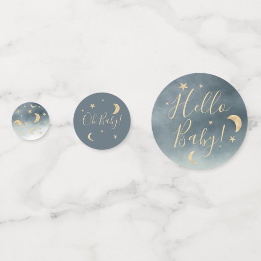 Niedliche Goldmedaille Sterne Blaue Aquarelltuchdu Konfetti (Rückseiten)