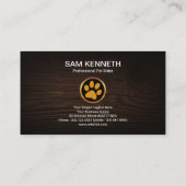 Niedliche Goldpaw-Druck-Holzkörner Visitenkarte (Rückseite)