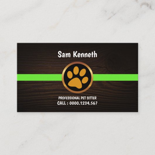 Niedliche Goldpaw-Druck-Holzkörner Visitenkarte (Vorderseite)