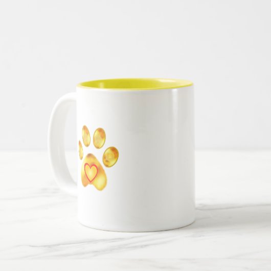Niedliche Goldpaw Zweifarbige Tasse (Vorderseite Links)