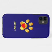Niedliche Goldpfote auf marineblau Case-Mate iPhone Hülle (Rückseite (Horizontal))