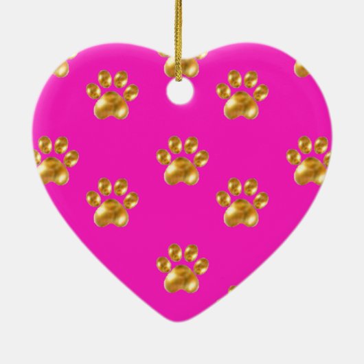 Niedliche Goldpfoten Keramik Ornament (Hinten)