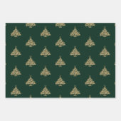 Niedliche goldrote dunkelgrüne und schwarze Weihna Geschenkpapier Set (Vorderseite 2)