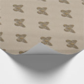 Niedliche Goldschmetterlingsmilch Gemustert Geschenkpapier (Ecke)