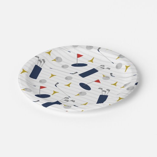 Niedliche Golf Paper-Teller Pappteller (Schrägansicht)