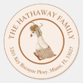 Niedliche Goose-Rücksendeadresse Runder Aufkleber (Vorderseite)