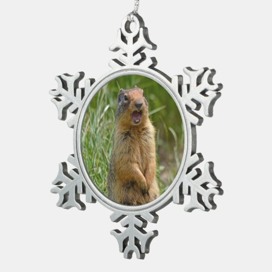 Niedliche Gopher Schneeflocken Zinn-Ornament (Rechts)