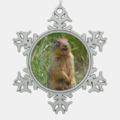 Niedliche Gopher Schneeflocken Zinn-Ornament (Vorderseite)