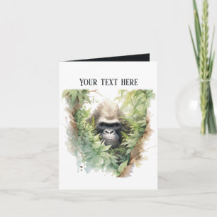 Niedliche Gorilla fügt Text zu jedem Zweck hinzu Karte