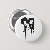 Niedliche Goth Boy und Girly Alternative Art Button (Vorne & Hinten)