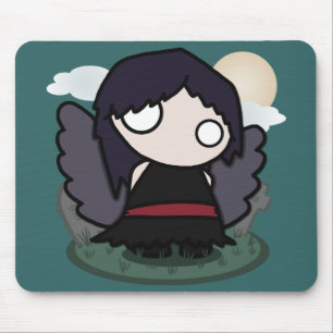Niedliche Goth Engels-Mausunterlage Mousepad