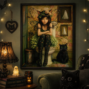 Niedliche Goth Fairy Tragen Katzenohren auf der To Poster