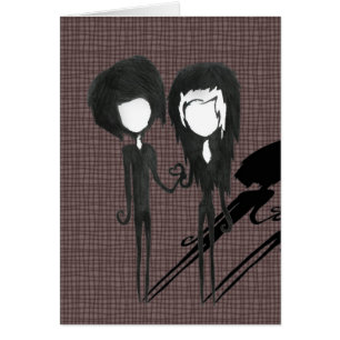 Niedliche Goth Girl and Boy Alternative Art Zeichn