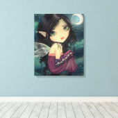 Niedliche Gotik Big-Eye Fairy Fantasy Art Leinwanddruck (Insitu (Holzboden))