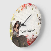 Niedliche gotische Fee Große Wanduhr (Winkel)