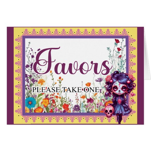 Niedliche Gotische Gartenzuckerkarte (Vorderseite (Horizontal))