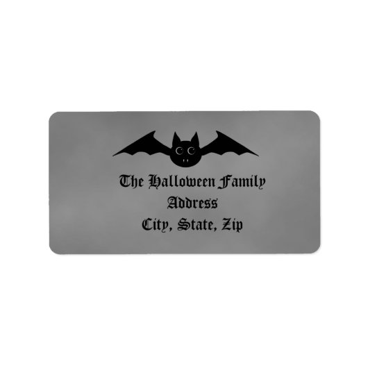 Niedliche Gotische Halloween-Vampirfledermaus mit Adressaufkleber (Vorne)