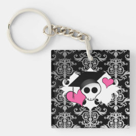 Niedliche gotische romantische Abschluss-Schädelka Schlüsselanhänger