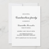 Niedliche Graduiertenkalligraphie Drei Foto Einladung (Rückseite)