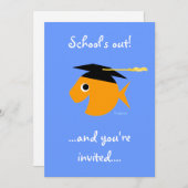 Niedliche Graduierungspartei Einladung Goldfish au (Vorne/Hinten)