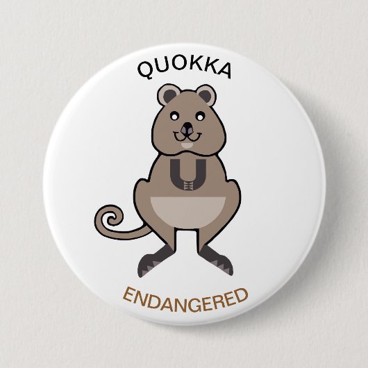 Niedliche Grafik - QUOKKA - Marsupial - Natur Button (Vorderseite)