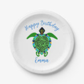 Niedliche Grafik Sea TURTLE - Happy Birthday - Par Pappteller (Vorderseite)